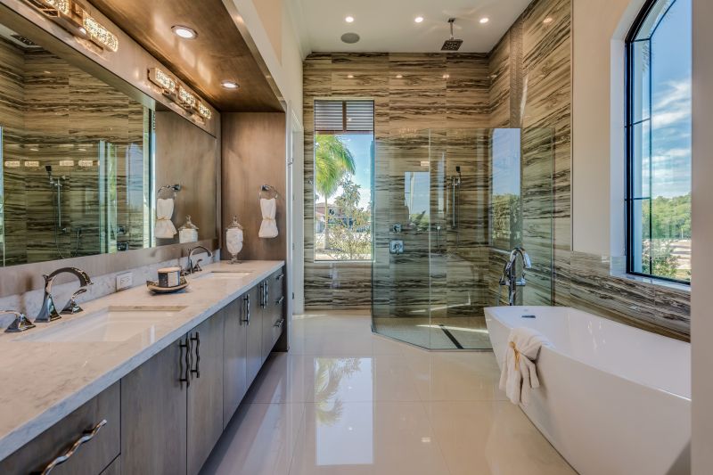 Elegant bathroom with marble accents